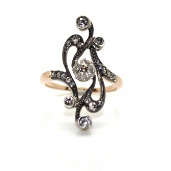 art nouveau diamond ring