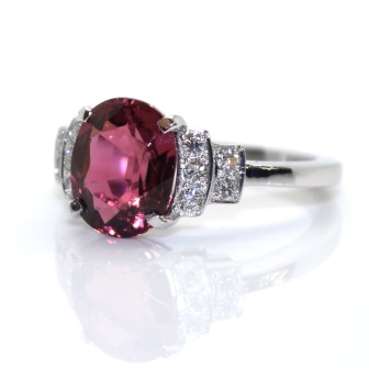 Jewelry creations - Rubellite and Diamond Ring 
