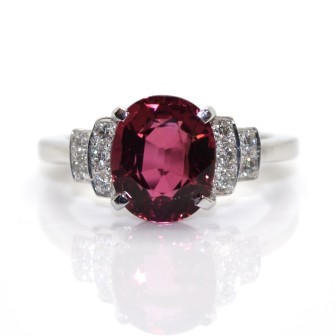 Jewelry creations - Rubellite and Diamond Ring 