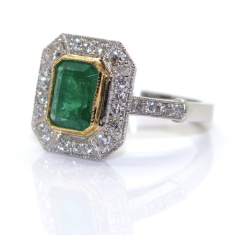 Engagement rings - Emerald and Diamond Ring 