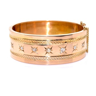 Recent jewelry - Antique Gold and Diamond Cuff Bracelet